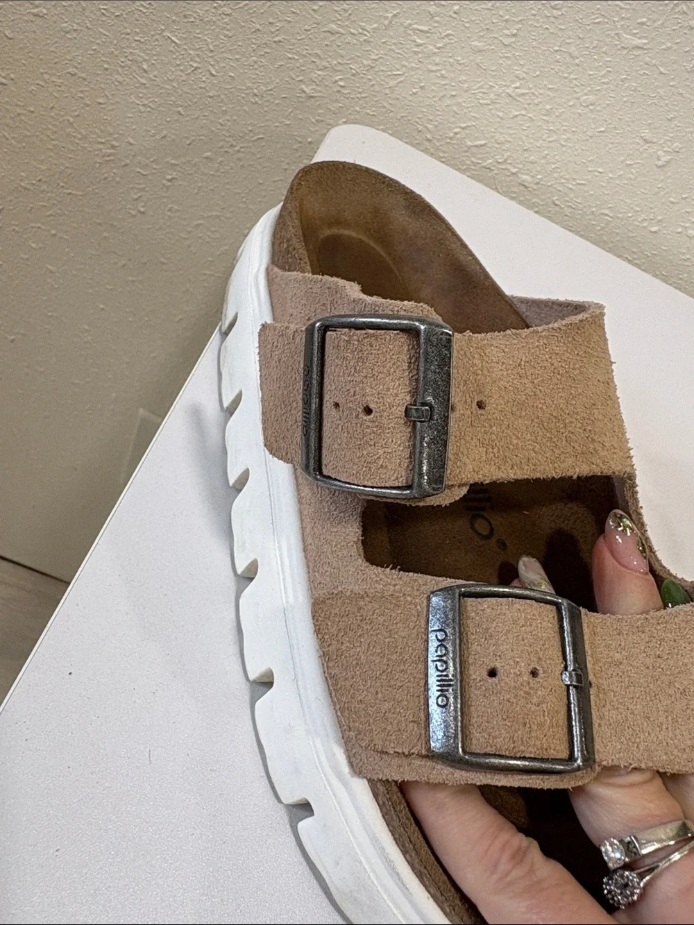 Birkenstock taupe suede
